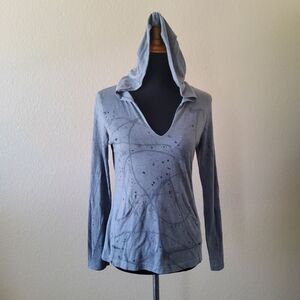 Emma & Sam Pullover Hoodie Lightweight Sweatshirt  Size XS Grey